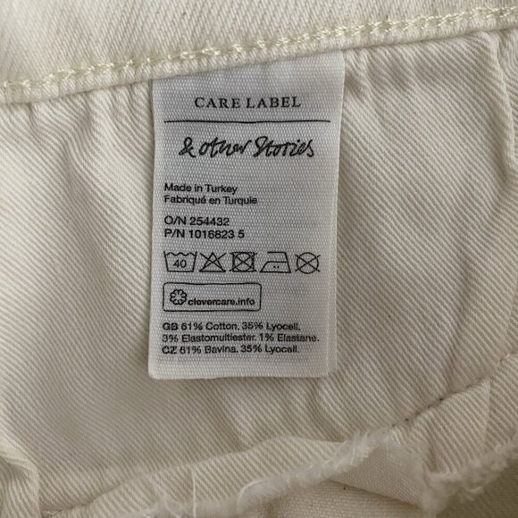 & Other Stories Treasure Cut Wide Leg Jeans Size 30 High Waist Ankle Crop Cream - Picture 10 of 16